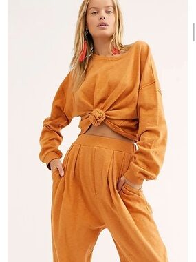 Free People FP Beach Culver City Cotton Lounge Boho Matching Two Piece Set